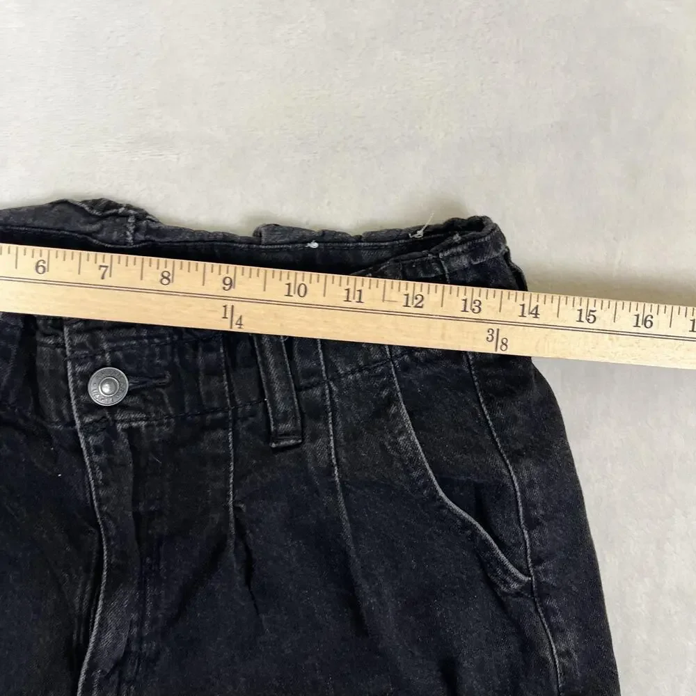 American Eagle Shorts Womens 6 Black Mom Short Pleated Denim Casual Summer